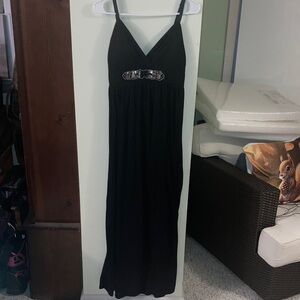 NWOT……Allison Brittney Black Maxi Dress with Embellished Detail